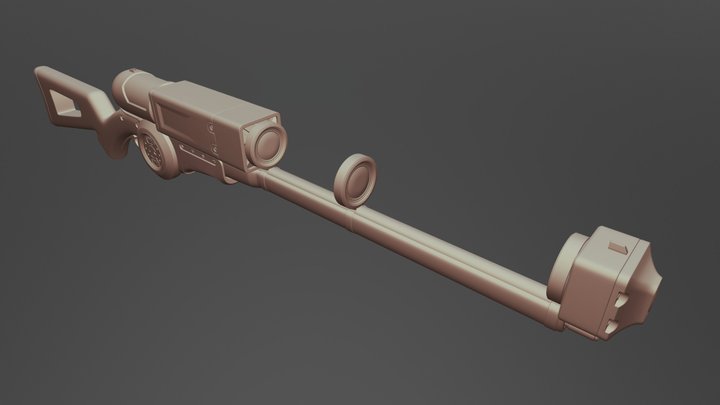 Laser Musket High Poly 3D Model