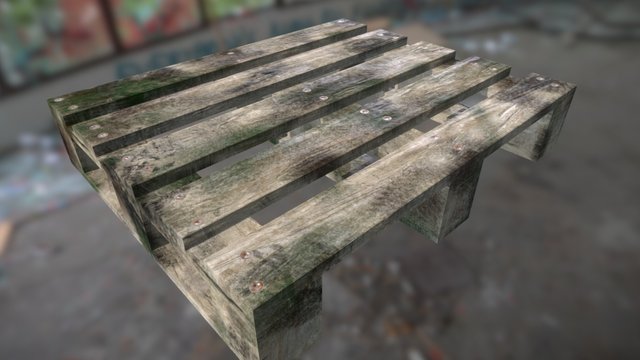 Mossy Wooden Pallet 3D Model