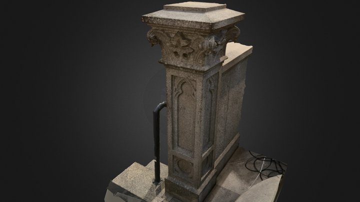 Pilar da entrada da cripta da Catedral da Sé 3D Model