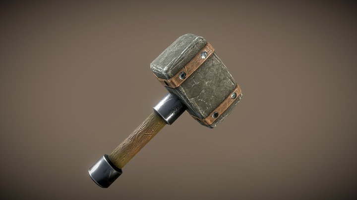 Stylised Hammer 3D Model
