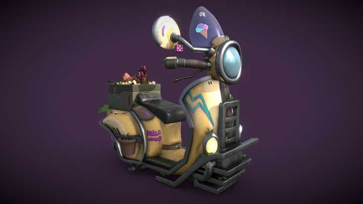 Flying Vespa 3D Model