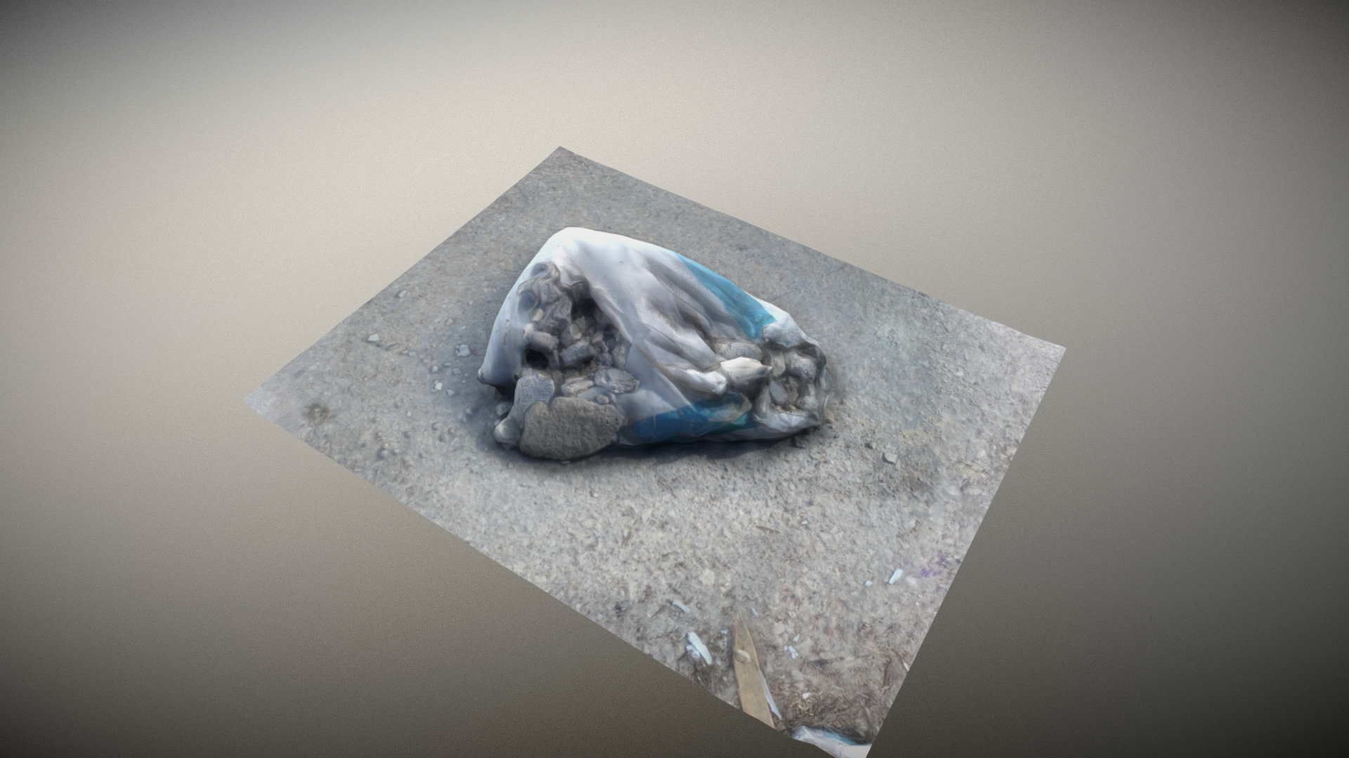 sack with stones photogrammetry low poly