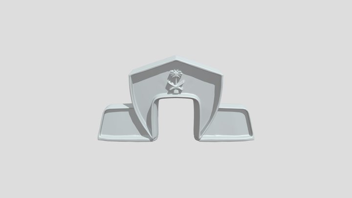 Green geometric shield archway 3D Model