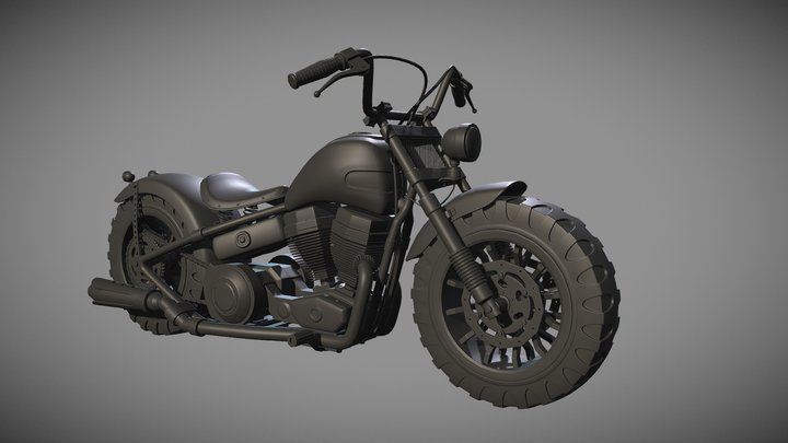 Custom Motorcycle (high-poly) 3D Model