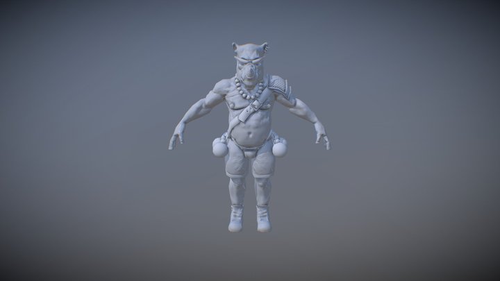 Rhino Character 3D Model