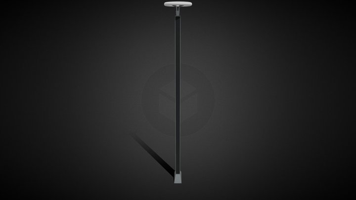 Circular Solar Street Light 3D Model