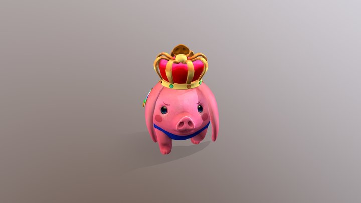 Samuel Bertholomé - Pig walk cycle 3D Model