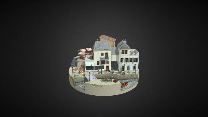 Annecy (France) City Scene 3D Model