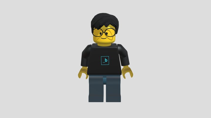 build-lego-minifigure with hair and glasses 3D Model