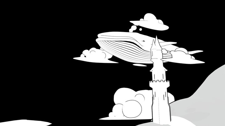 Cloud Whale Fantasy 3D Model