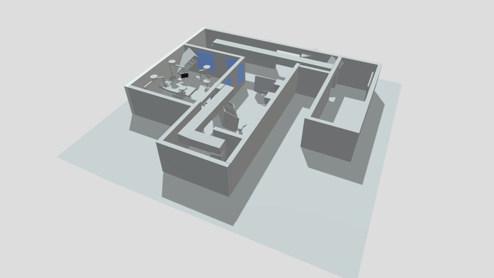 Hospital Level Design 3D Model