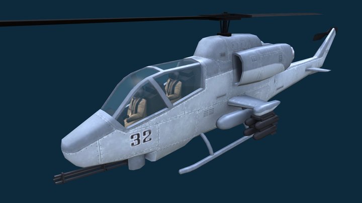 AH-1 Super Cobra helicopter. 3D Model