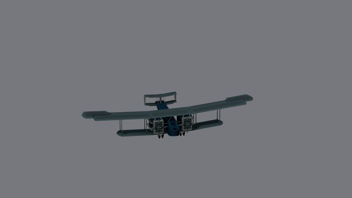 Handley Page WWI plane stylization 3D Model