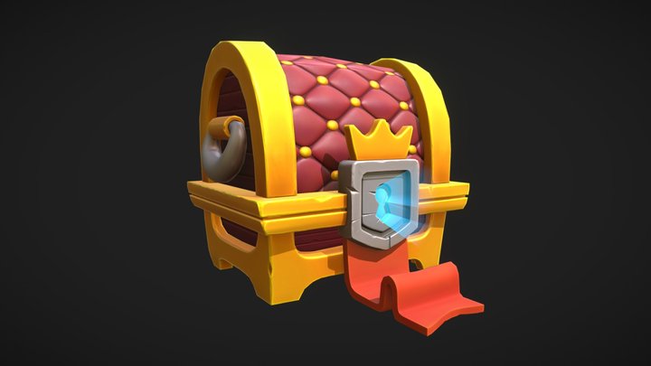 Stylized Golden Chest 3D Model