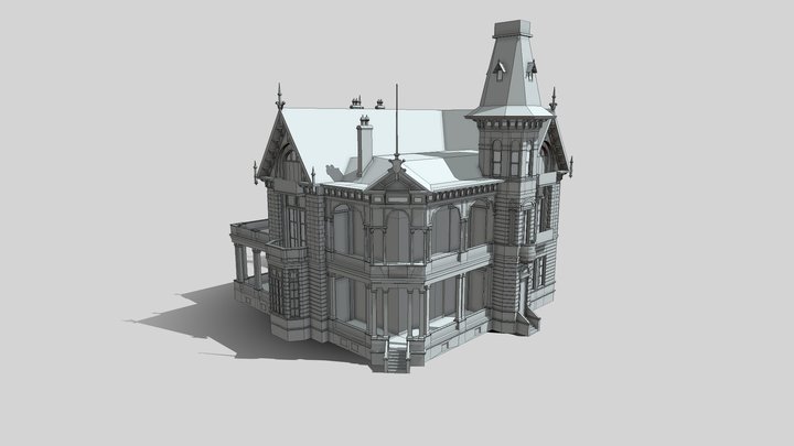 Von Bullow Mansion - 3D Print Optimized Preview 3D Model