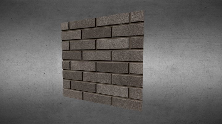 Brick black, Klinker schwarz 3D Model
