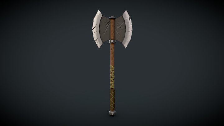 Stylized Game Axe 3D Model