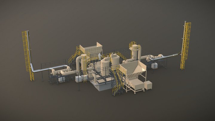 Установка ПК-200. Позиции на английском 3D Model