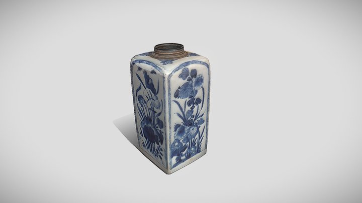 Frasco de Chá da Dinastia Qing Retoped 3D Model