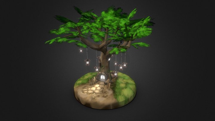 Fantasy Tree-House concept 3D Model