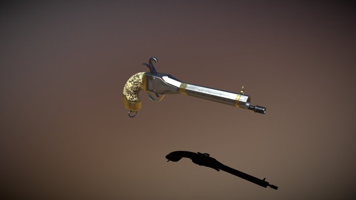 Powder Pistol Textured 3D Model