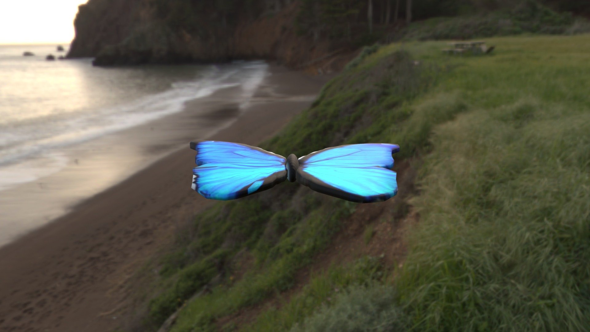 Blue Butterfly2 Fbx Scene