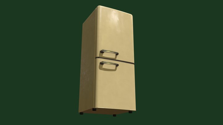 vintage fridge ext 3D Model