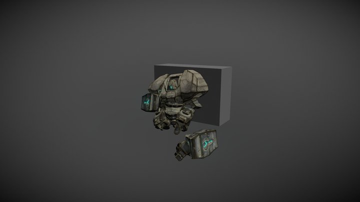 Defeated Guardian Golem 3D Model