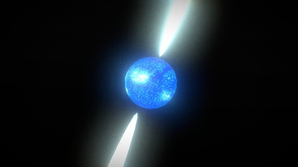 Blue Dwarf Star Spitting out Energy (Pulsar)