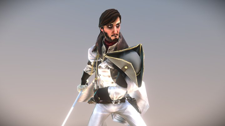 Posed Low-Poly Pirate 3D Model
