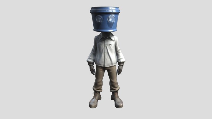 BucketHead Boy 3D Model
