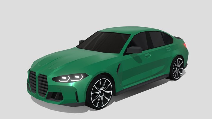Low Poly BMW G80 M3 3D Model