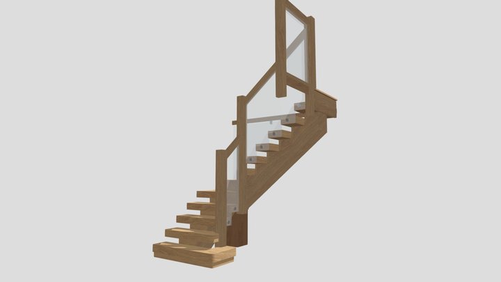 Oak X-vision Staircase 3D Model