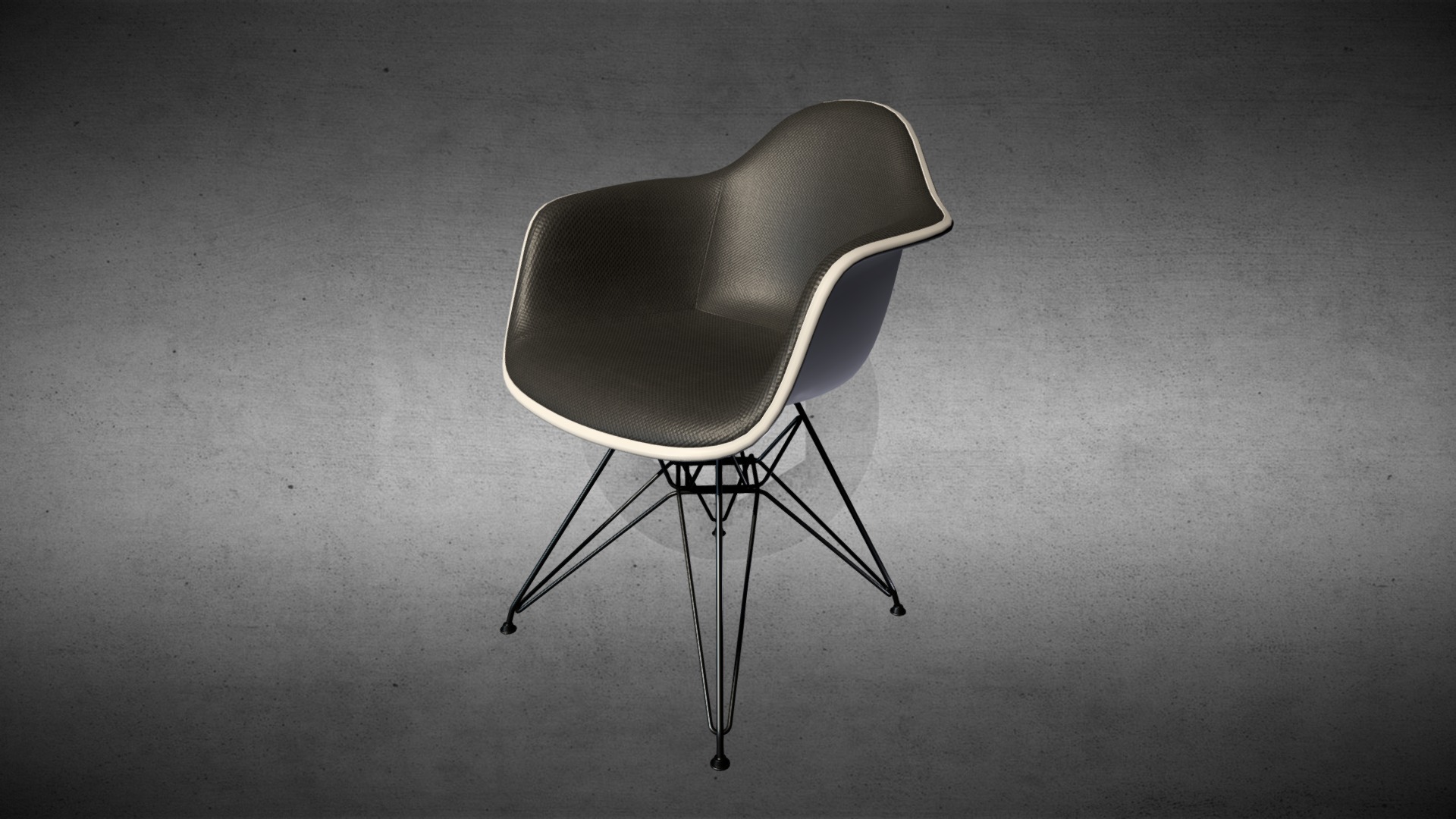 3D model PBR Chair - This is a 3D model of the PBR Chair. The 3D model is about a chair on a grey surface.