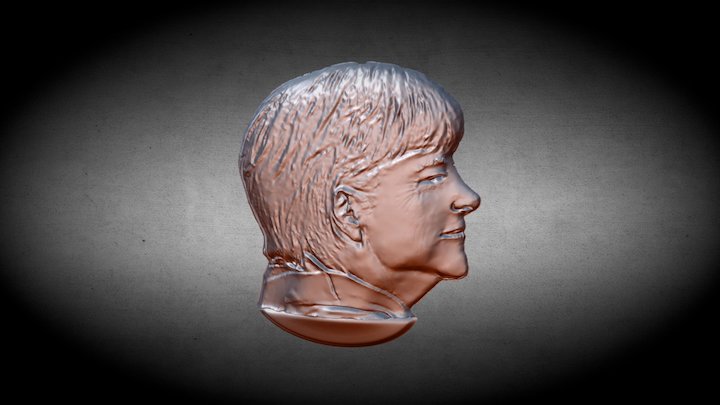 Angela Merkel Relief only Mesh 3D Model