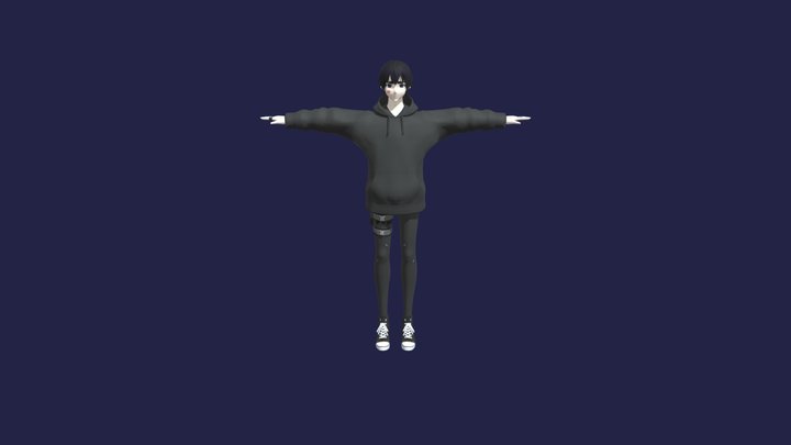 anime style male character 3D Model