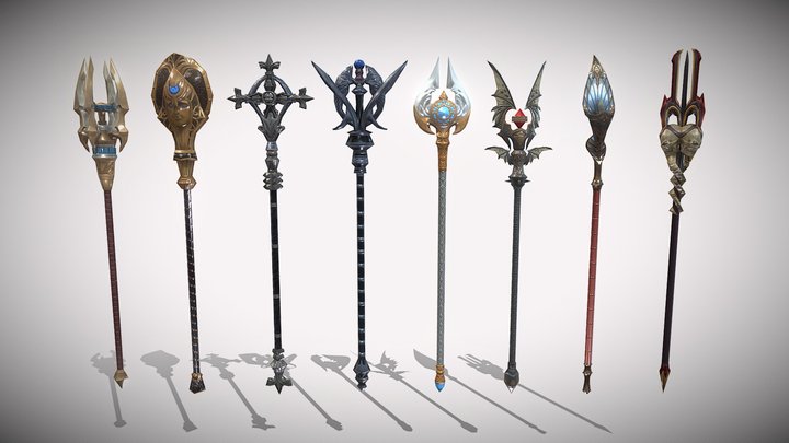 Battle Staffs 3D Model