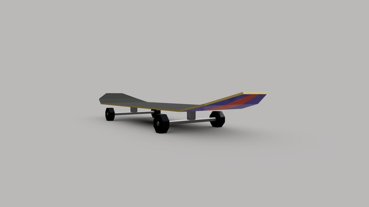 Low Poly Skateboard 3D Model