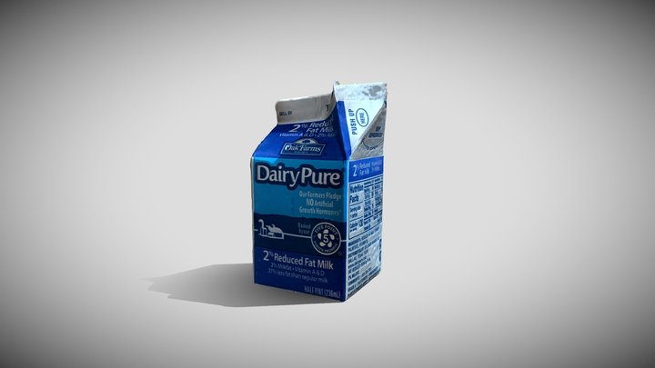 Open Half Pint Milk-poly 3D Model