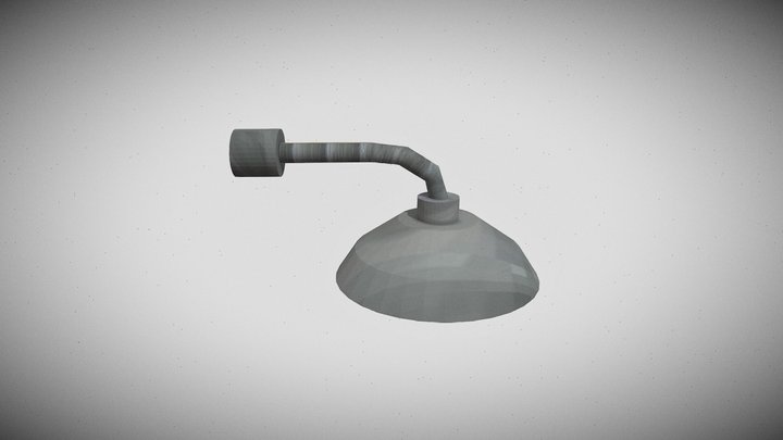 Low Poly Psx Wall Lamp with Canopy 3D Model