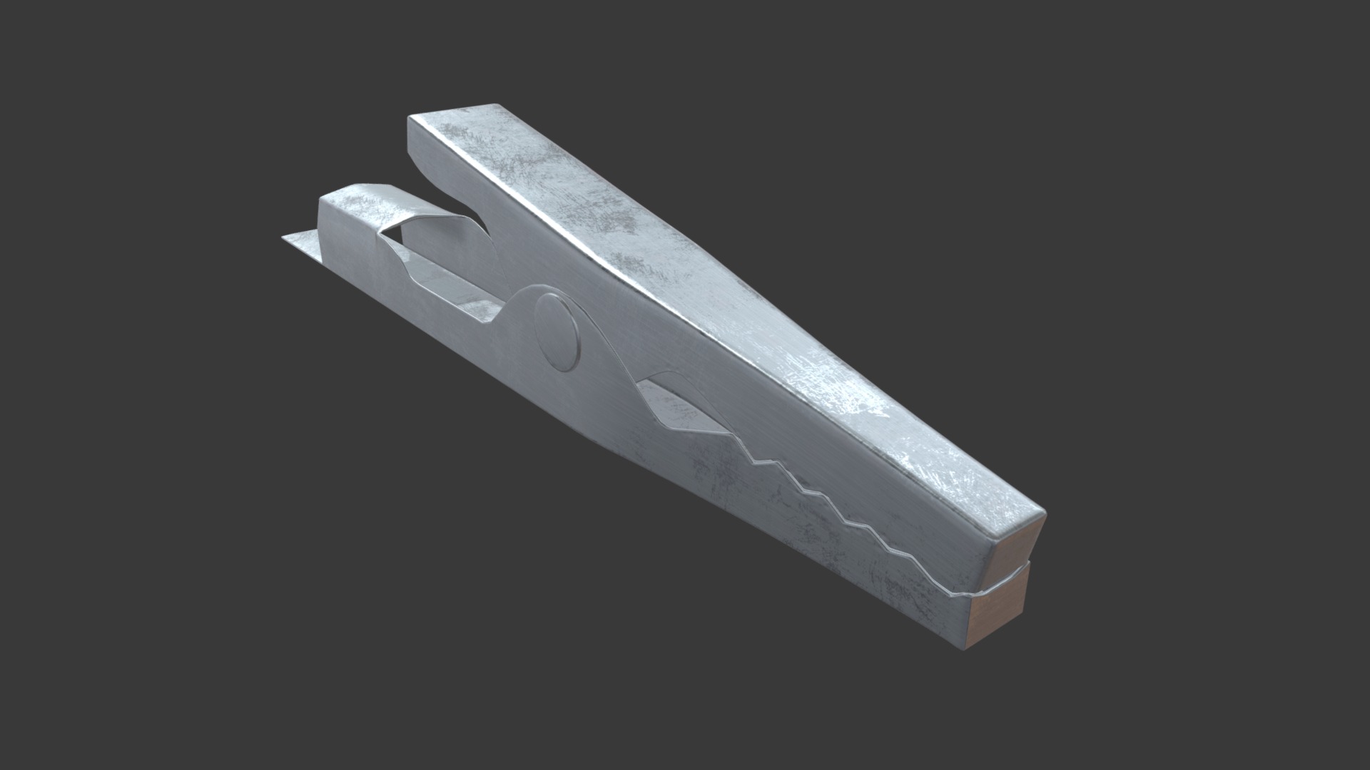 3D model Crocodile clip - This is a 3D model of the Crocodile clip. The 3D model is about a white rectangular object.