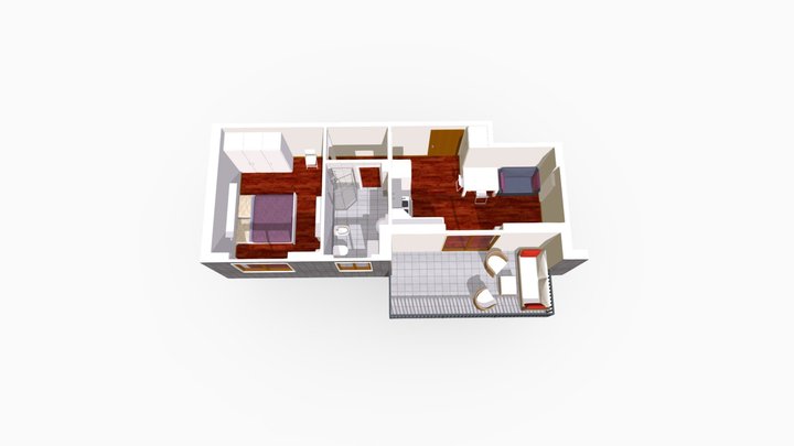 Bilocale Via Lacaita Milano 3D Model