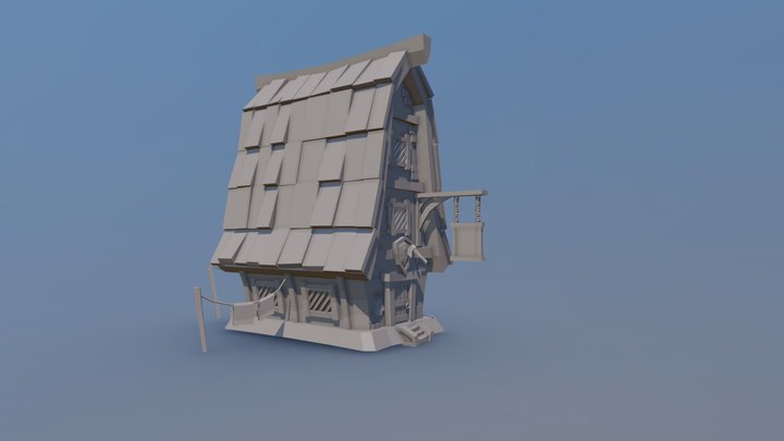 Medieval stylised House 3D Model