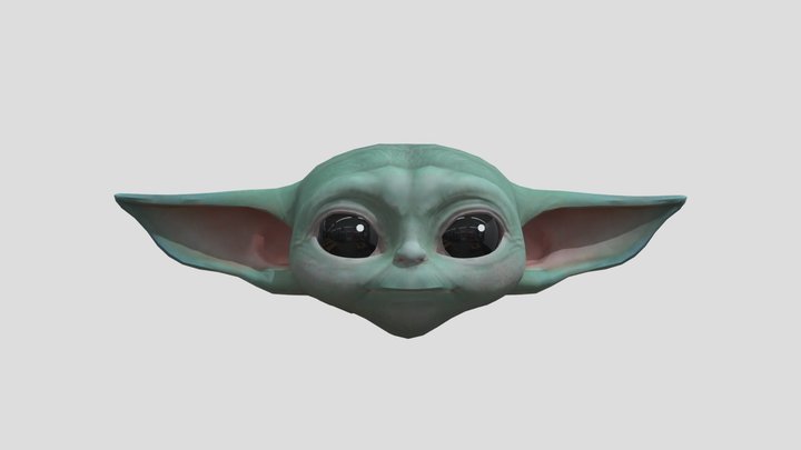Baby Yoda Head (Grogu) 3D Model