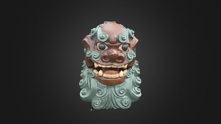 Shuri Castle Stone Lions 3D Model