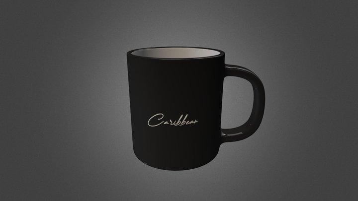 black coffee mug 3D Model