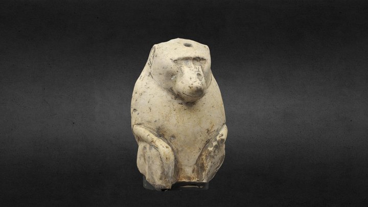 Limestone Statue of god Thoth as a Baboon 3D Model