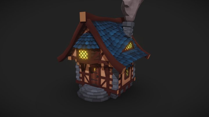 Medieval Fantasy Cottage 3D Model