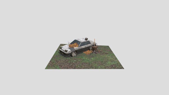 Forest Loner - Texture 2 detailed props 3D Model