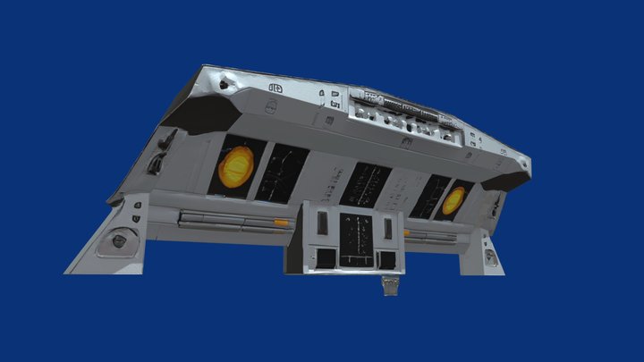 [🔵Rodin] Airbus A340-500 Cockpit Panel 3D Model